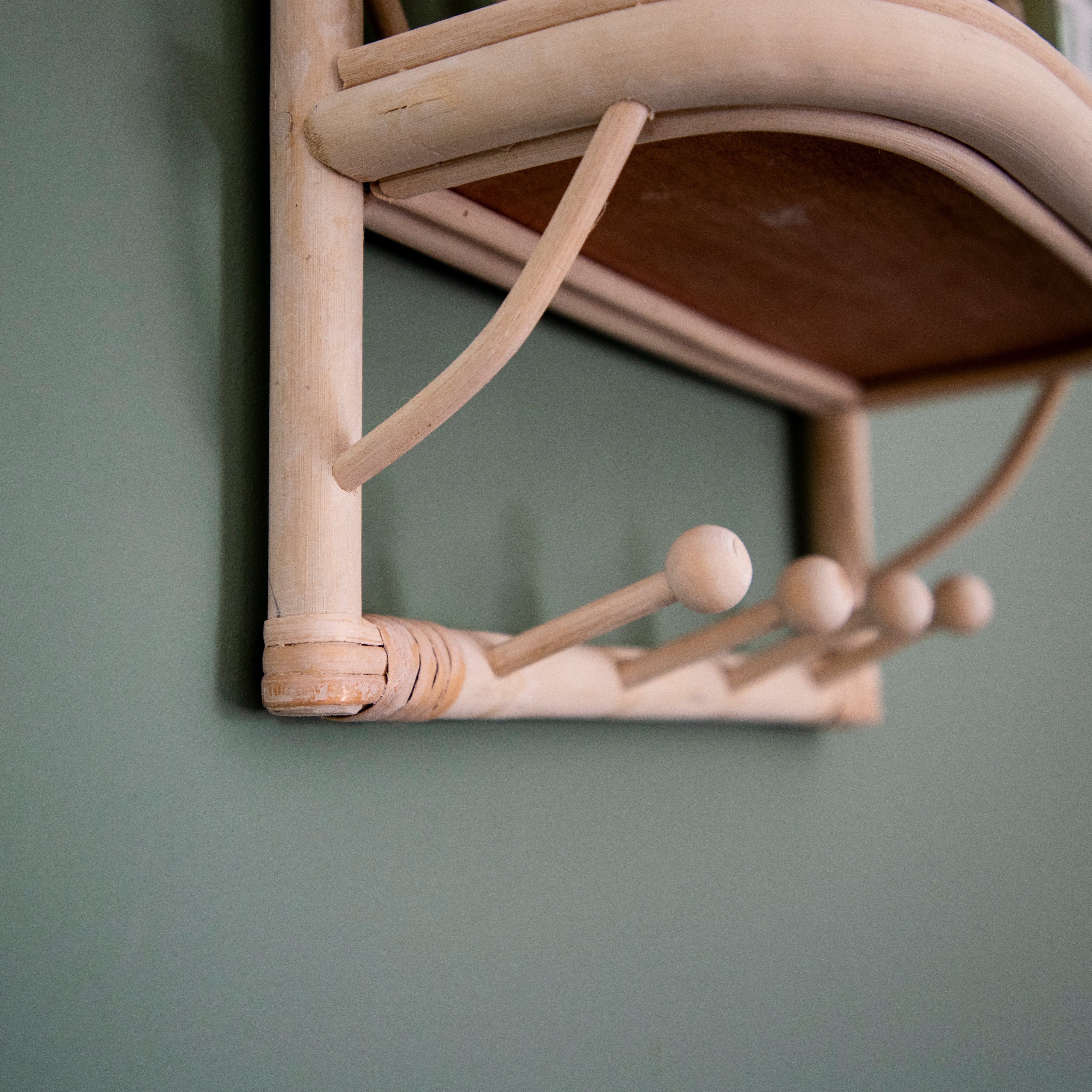 Wall-Mounted Natural Rattan Shelf - Image 5
