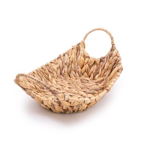 Water Hyacinth Curved Basket with Handles - Image 6
