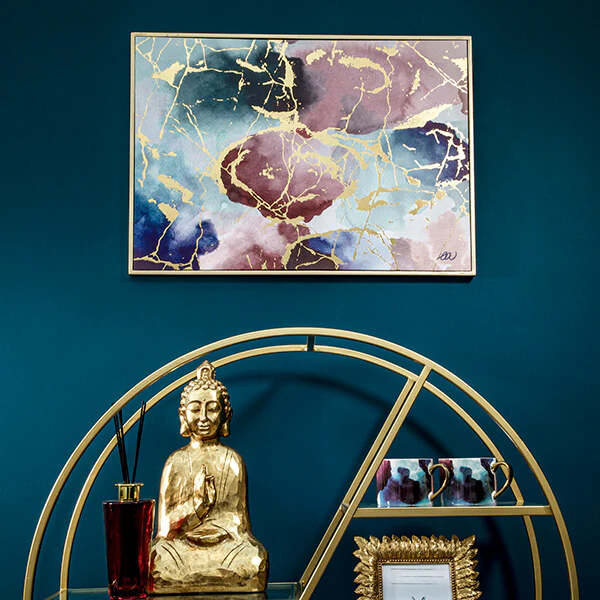 50X70CM Watercolour Style Framed Canvas with a Gold Frame