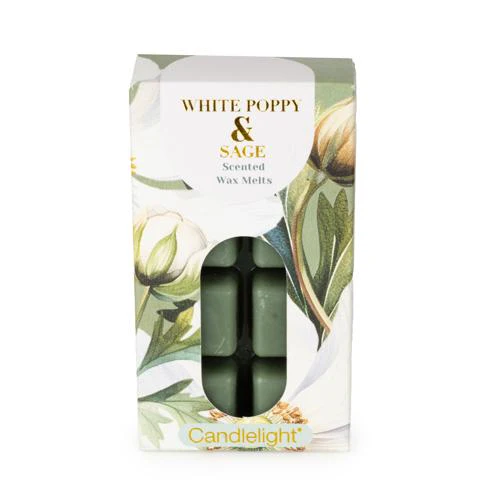 Pack of 8 White Poppy & Sage Wax Melts - Image 2