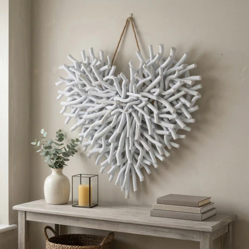 White Twig Decorative Heart