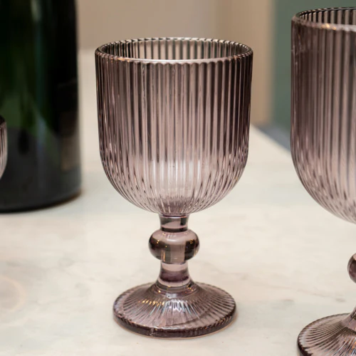 Stemmed White Wine Glass In Plum