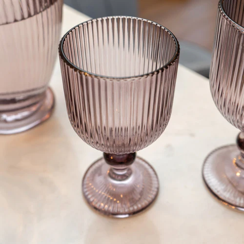 Stemmed White Wine Glass In Plum - Image 2