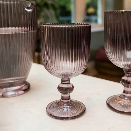 Stemmed White Wine Glass In Plum - Image 3