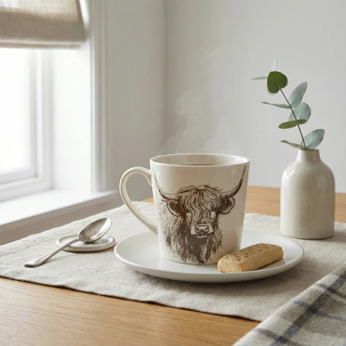 Wide Conical Highland Cow Mug