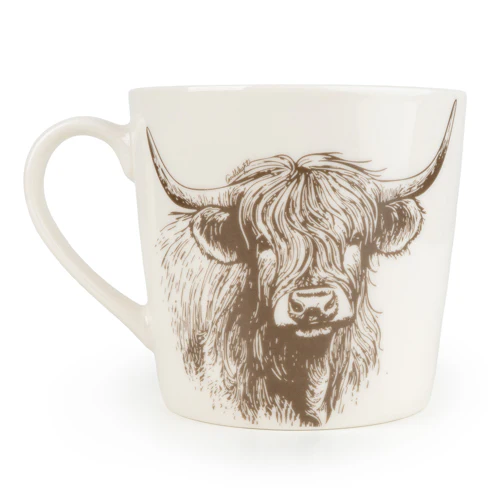Wide Conical Highland Cow Mug - Image 3