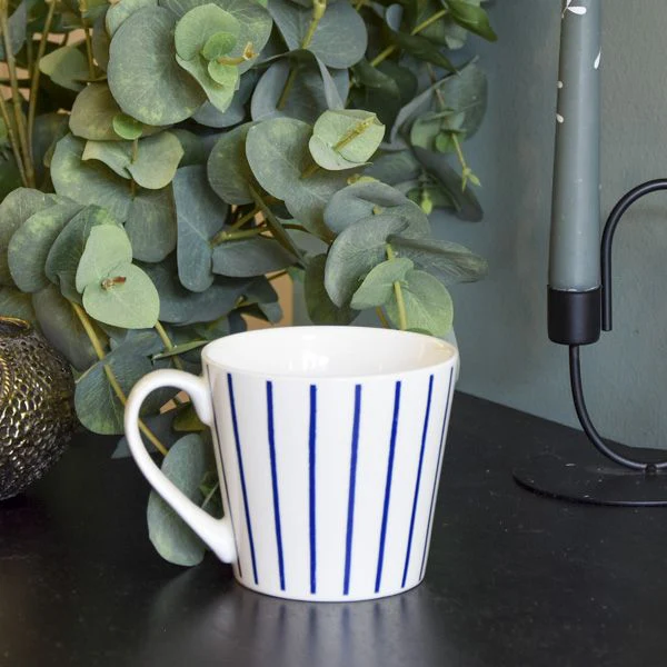 Wide Mug Nautical Blue Stripe - Image 3