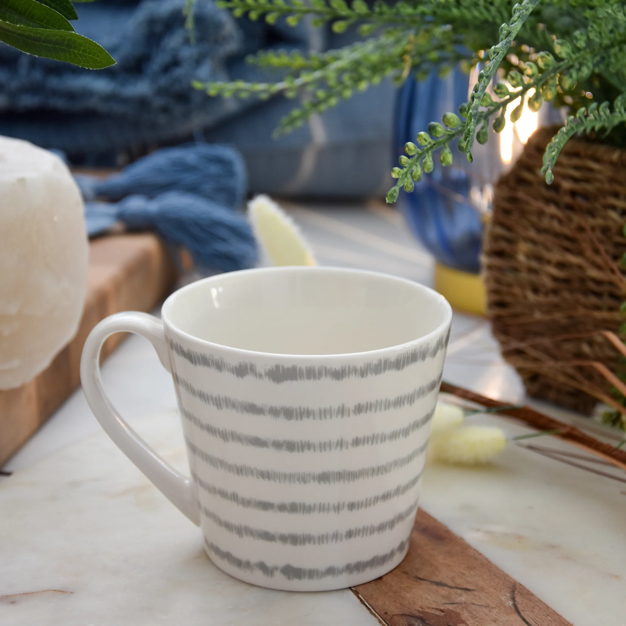 Wide Mug Nautical Dashes Grey - Image 3