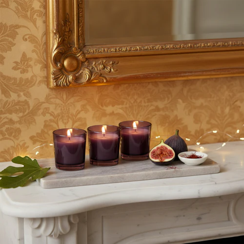 Wild Fig & Saffron Trio Candles
