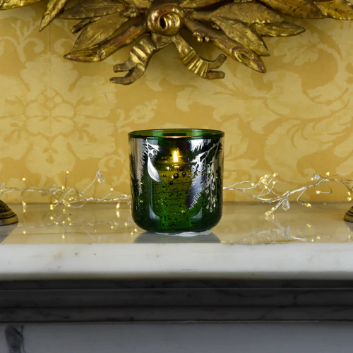 Winter Fir & Mistletoe Candle in a LED Electroplated Jar - Image 2