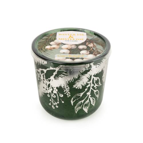 Winter Fir & Mistletoe Candle in a LED Electroplated Jar - Image 5