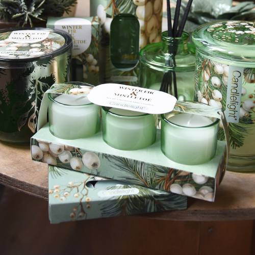 Winter Fir & Mistletoe Trio Candles
