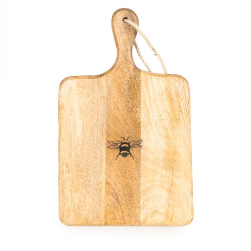 Wooden Paddle Serving Board with Bee Detail - Image 3